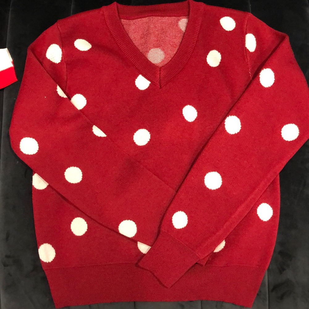Red polka dot sweater